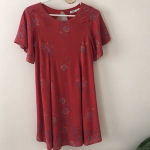 Red floral design dress